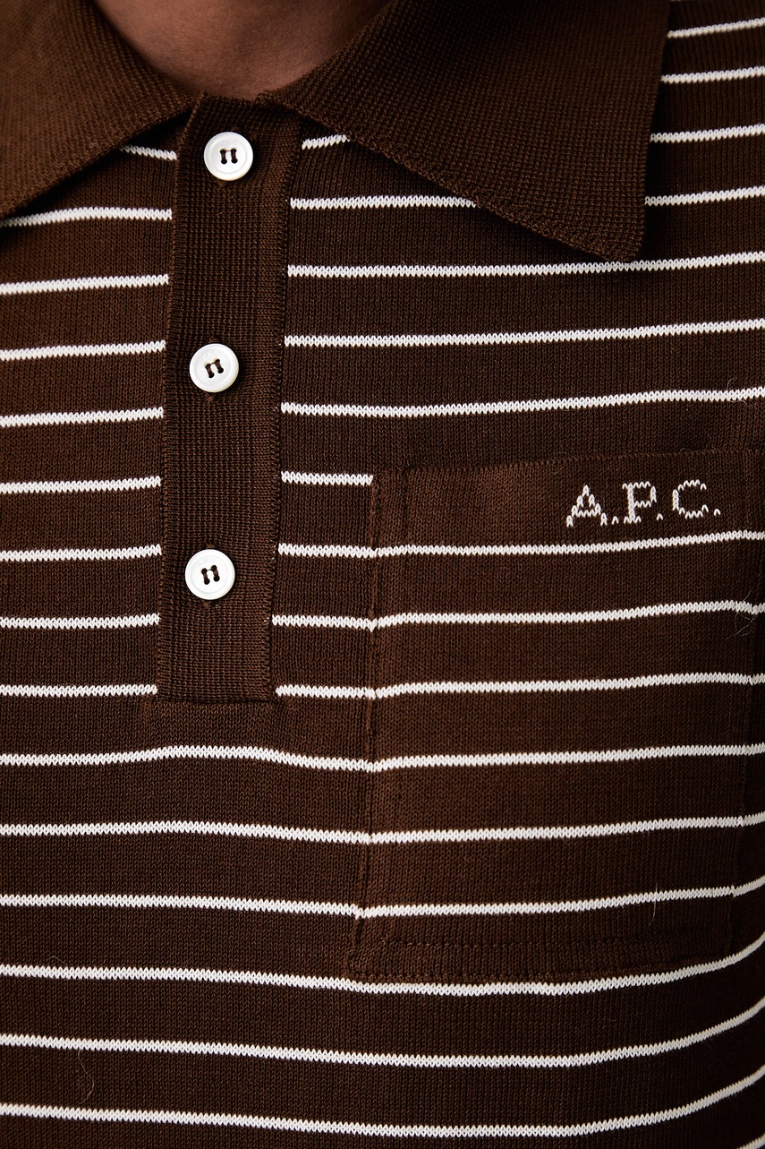 A.P.C. A.P.C. πλεκτό μπλουζάκι πόλο γυναικείο βαμβακερό polo aline - 5