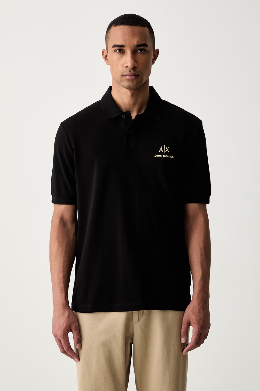 Armani Exchange polo pentru bărbați din bumbac