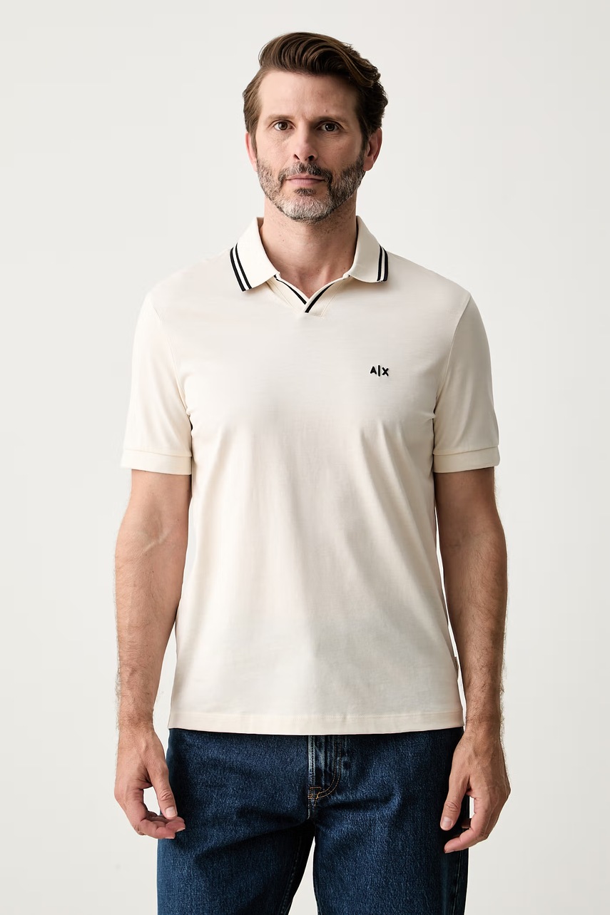 Armani Exchange polo pentru bărbați din bumbac