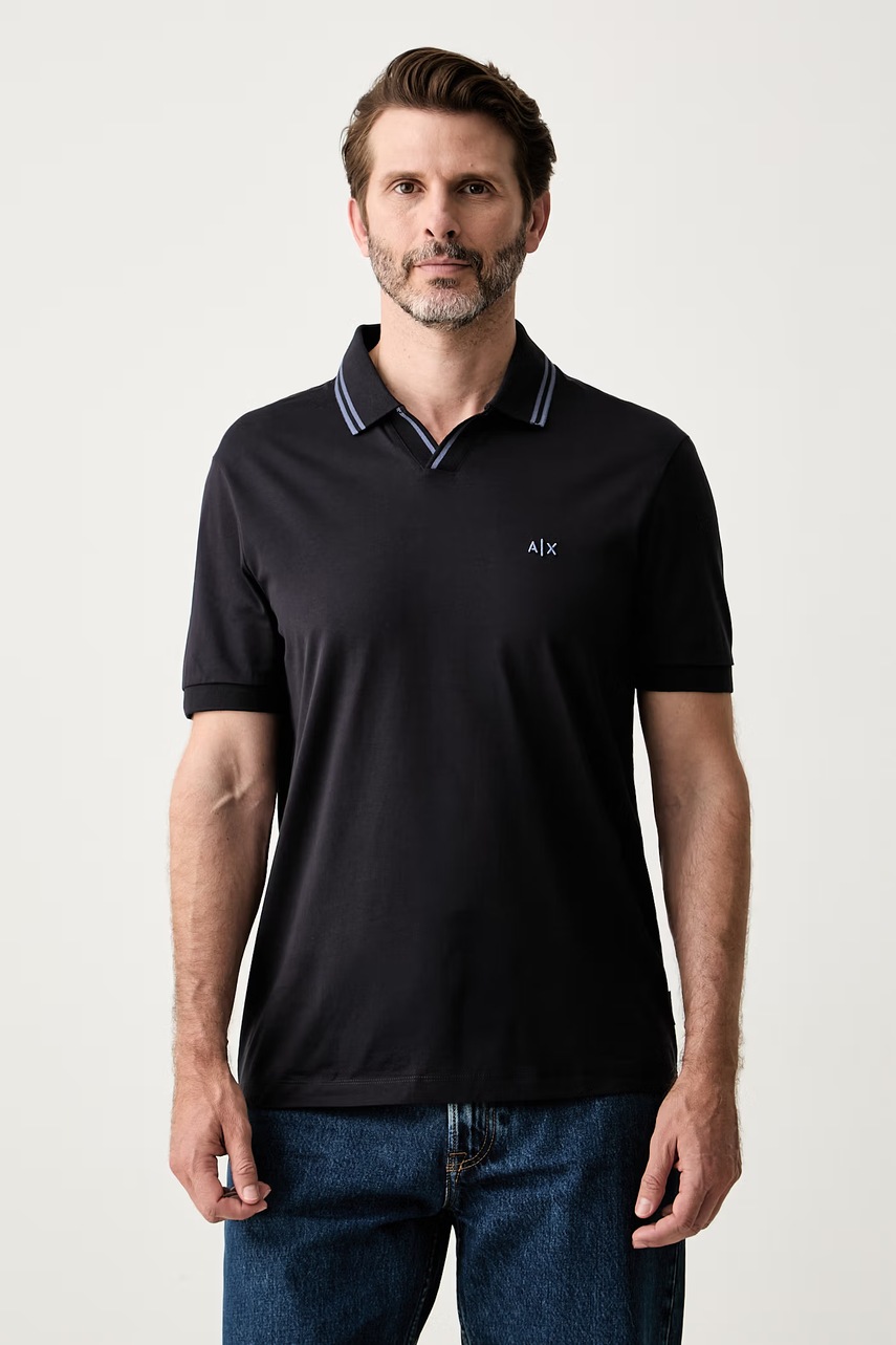 Armani Exchange polo pentru bărbați din bumbac