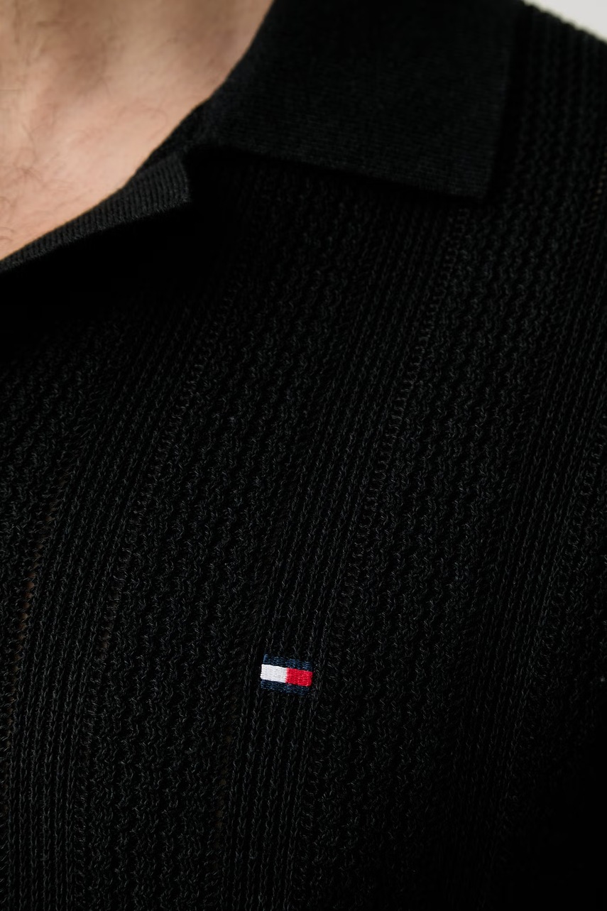 Tommy Hilfiger úpletové polo tričko pánske s lyocellom