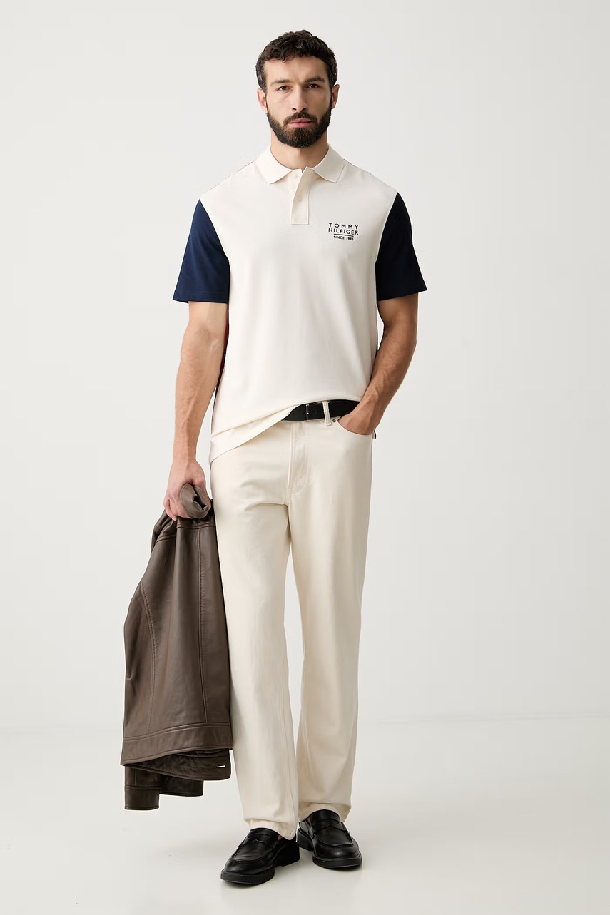 Tommy Hilfiger polo tričko pánske bavlnené s elastanom