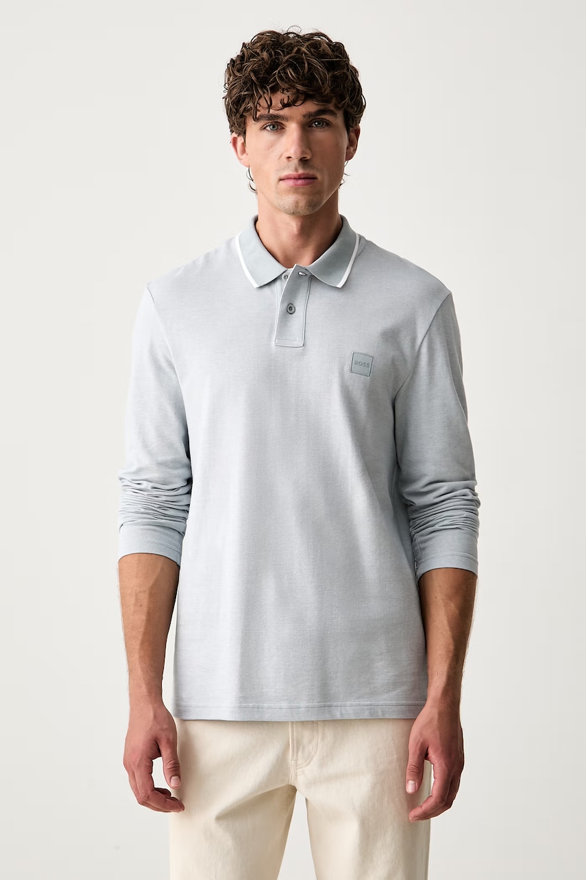 BOSS Orange longsleeve męski bawełniany PasserfordLong