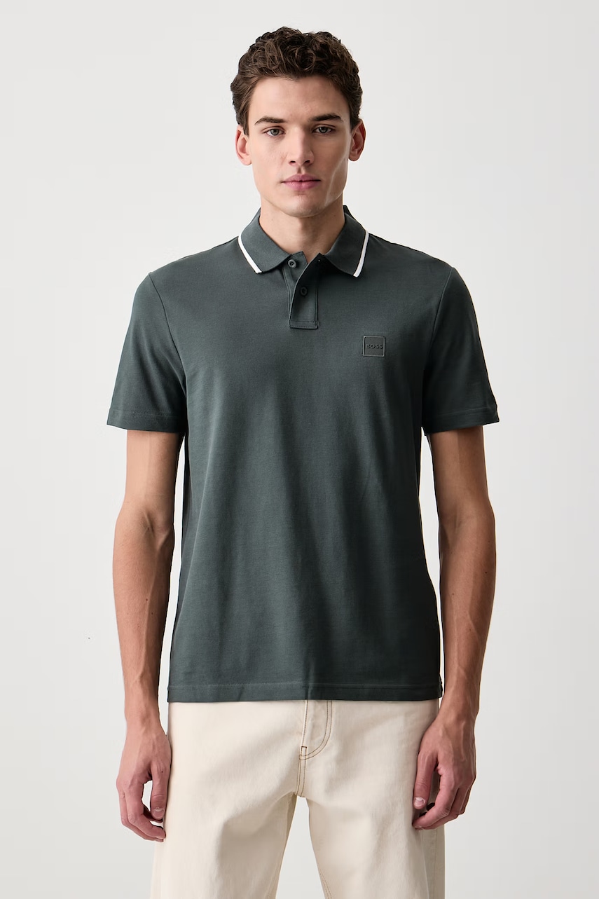 BOSS Orange  polo pentru bărbați din bumbac Passerford