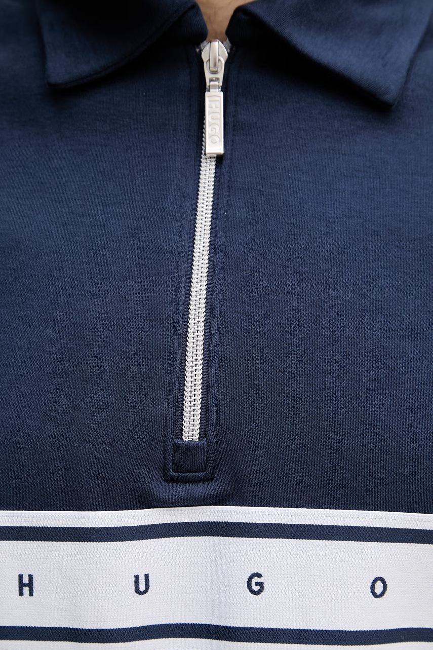 HUGO pánske s bavlnou NAUTIX ZIP POLO