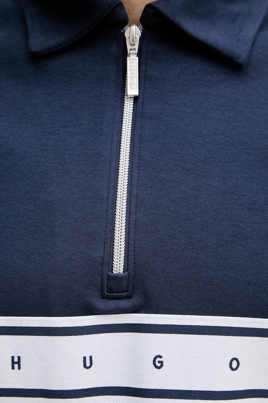 HUGO pánske s bavlnou NAUTIX ZIP POLO
