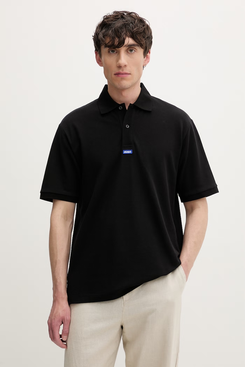 HUGO Blue polo męskie bawełniane Nolitos