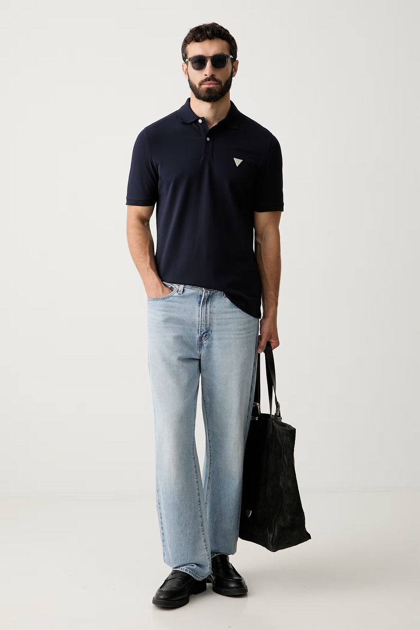 Guess polo tričko pánske s bavlnou