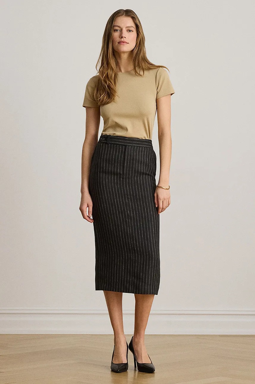 Lauren Ralph Lauren Lauren Ralph Lauren φούστα pencil λινή - 3