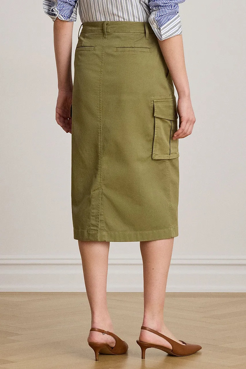 Lauren Ralph Lauren Lauren Ralph Lauren φούστα pencil βαμβακερή με ελαστάν - 2