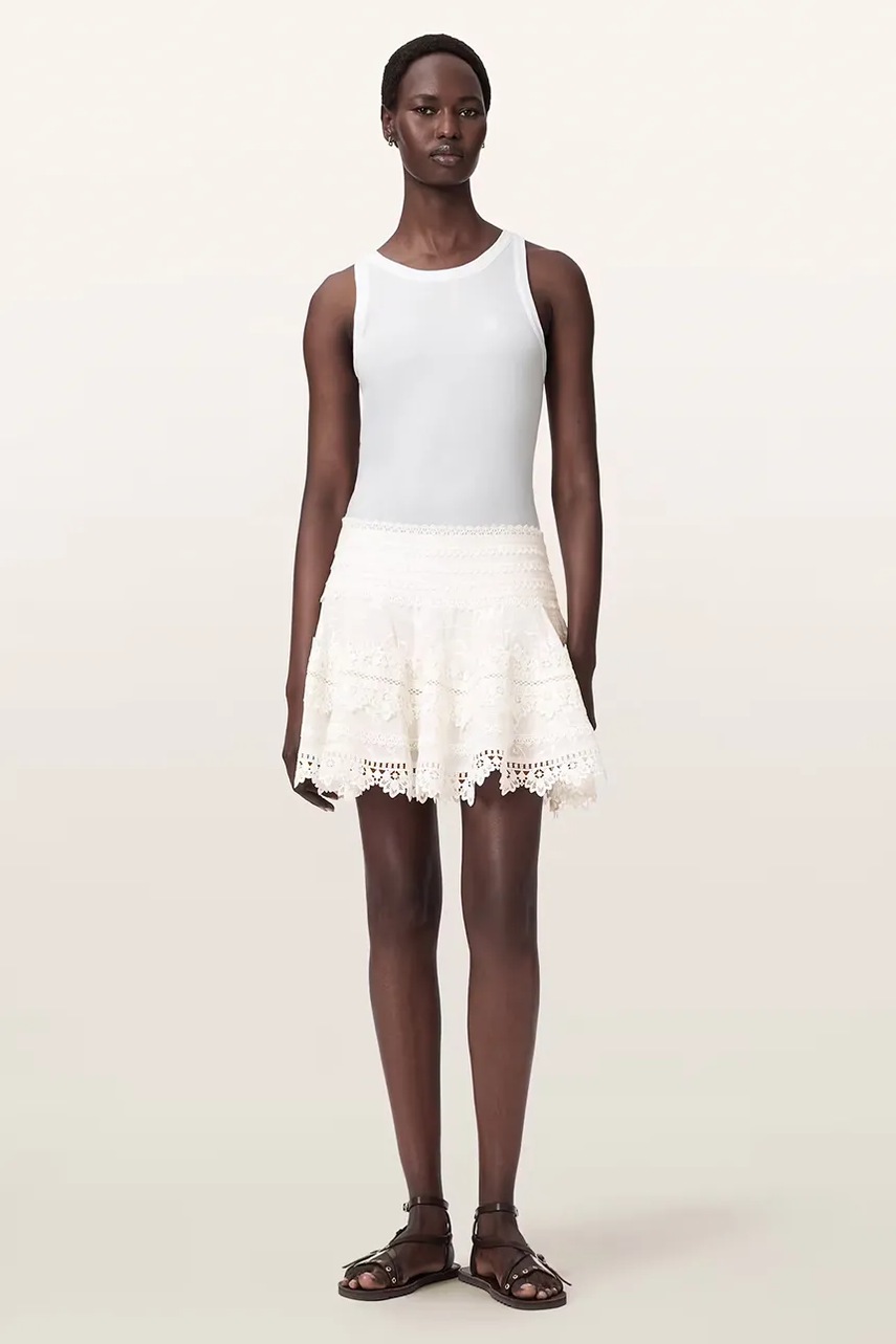 AllSaints AllSaints φούστα βαμβακερή LILLITH - 4