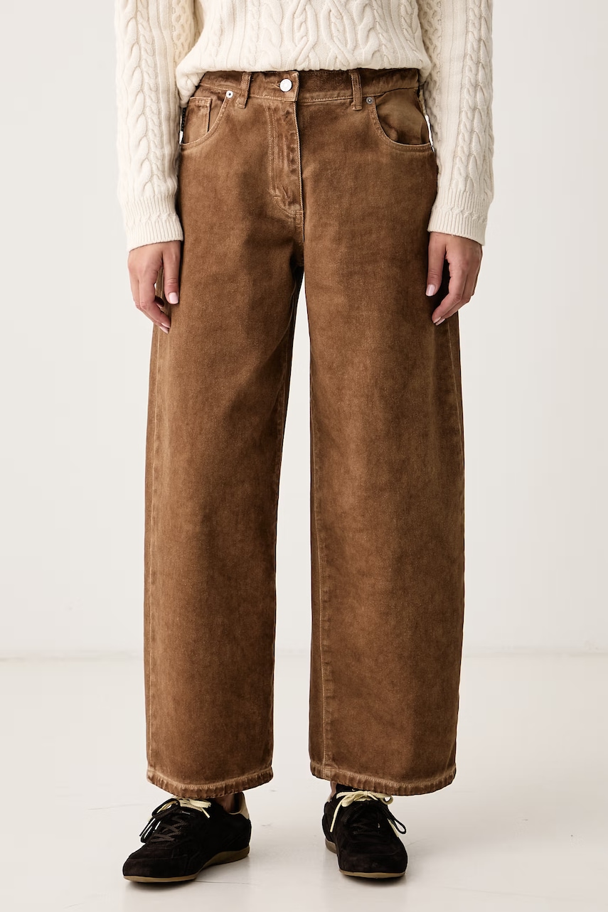 Haveone  blugi wide leg pentru femei