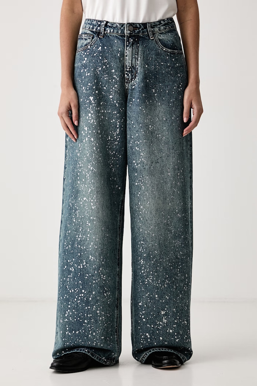 Eleh jeansy wide leg damskie