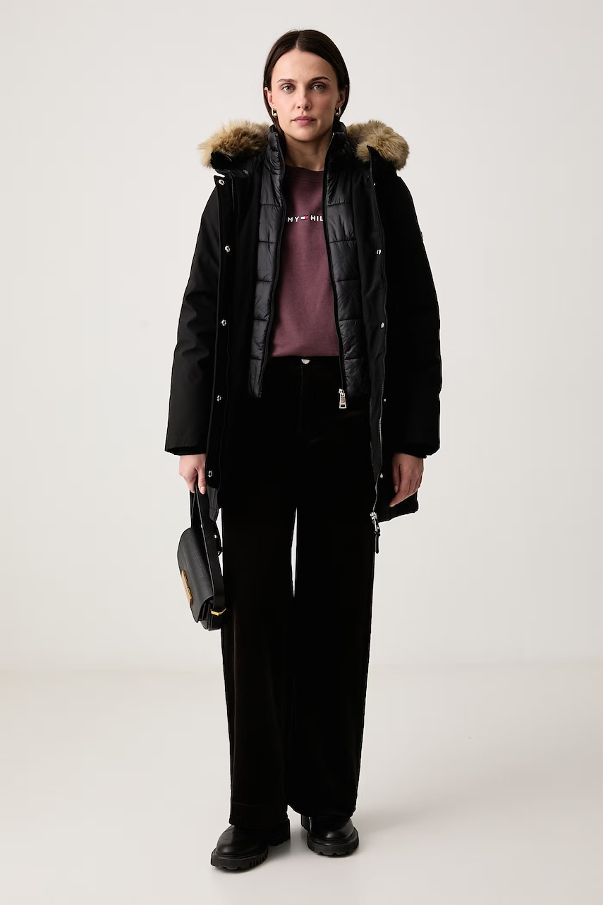 DKNY Παντελόνι wide leg γυναικείο κοτλέ