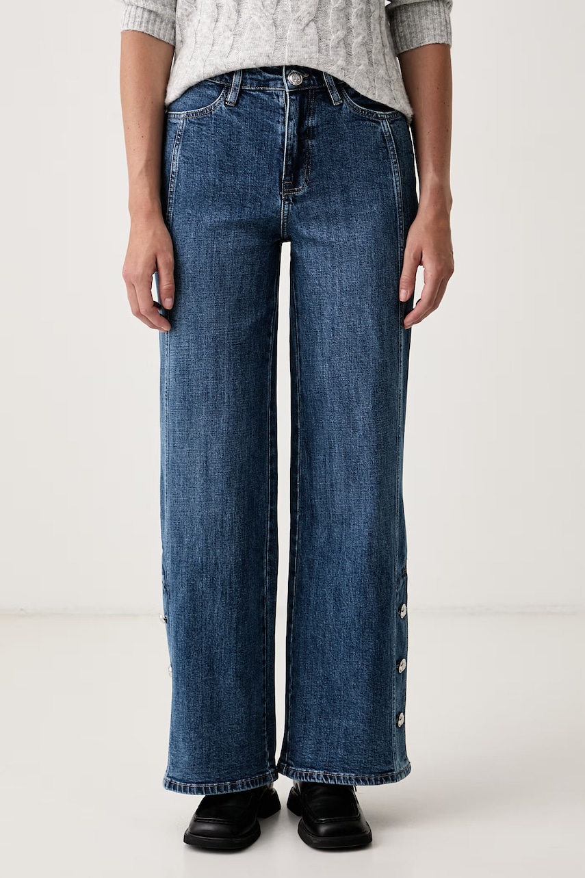 DKNY jeansy wide leg damskie