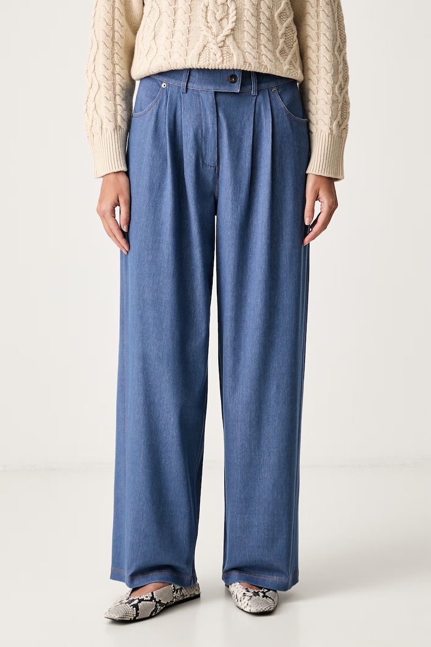 MM by Max Mara pantaloni pentru femei cu vâscoză MMLGESTRO