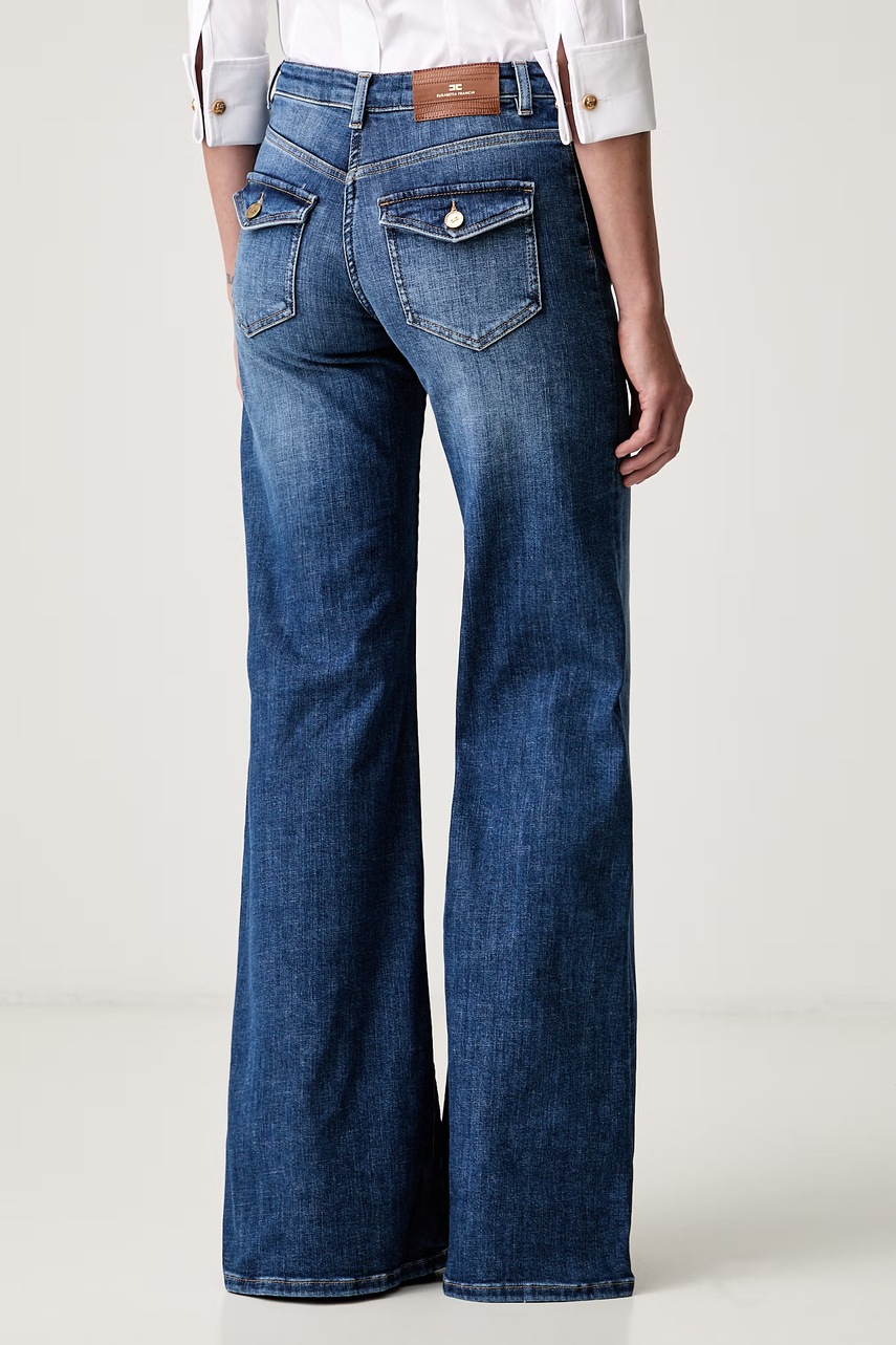Elisabetta Franchi Elisabetta Franchi τζιν wide leg γυναικεία - 3