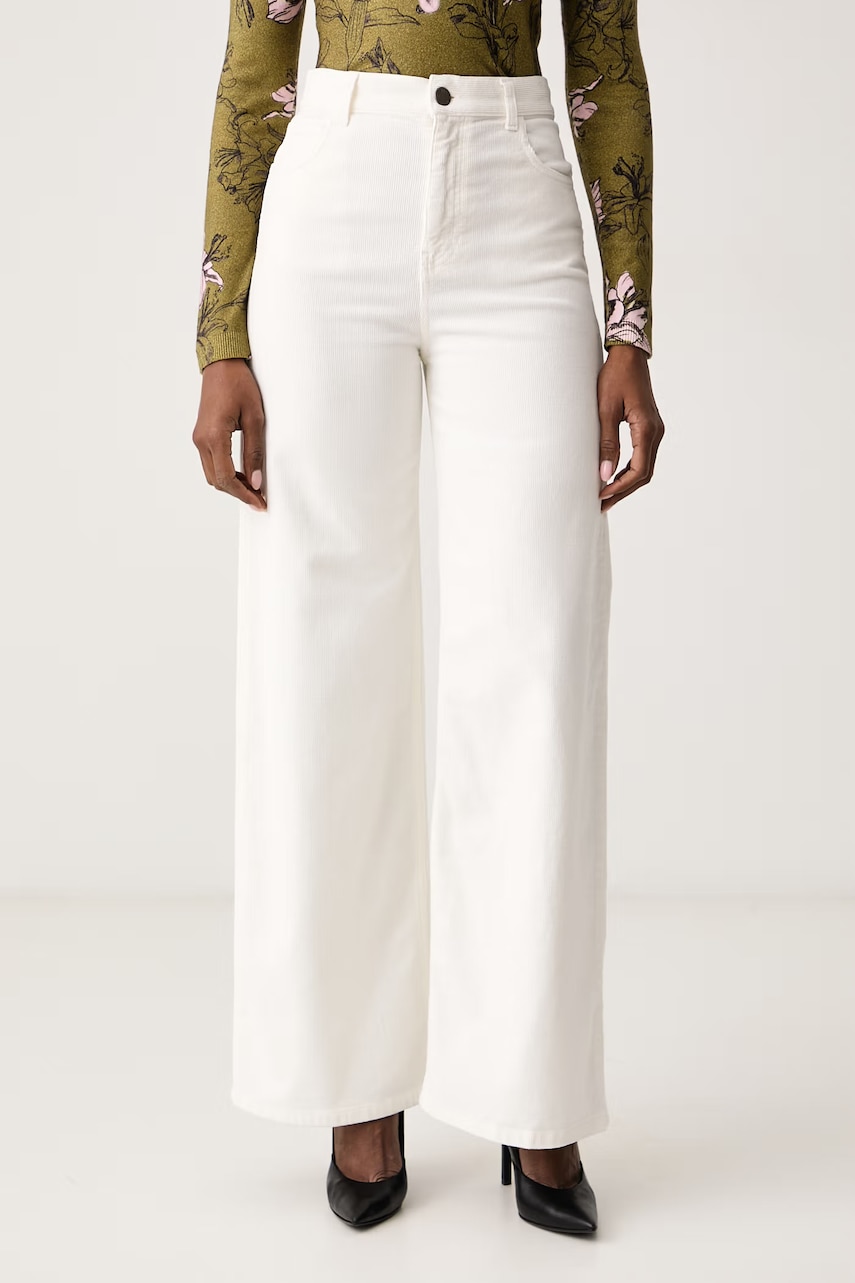 Twinset Twinset Παντελόνι wide leg γυναικείο βαμβακερό με ελαστάν