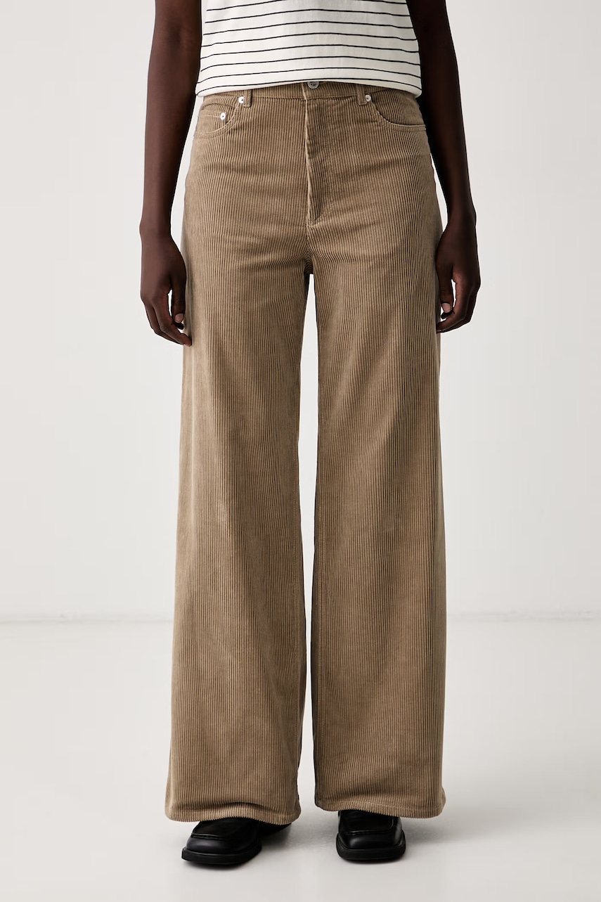 A.P.C. spodnie wide leg damskie sztruksowe jean clyde