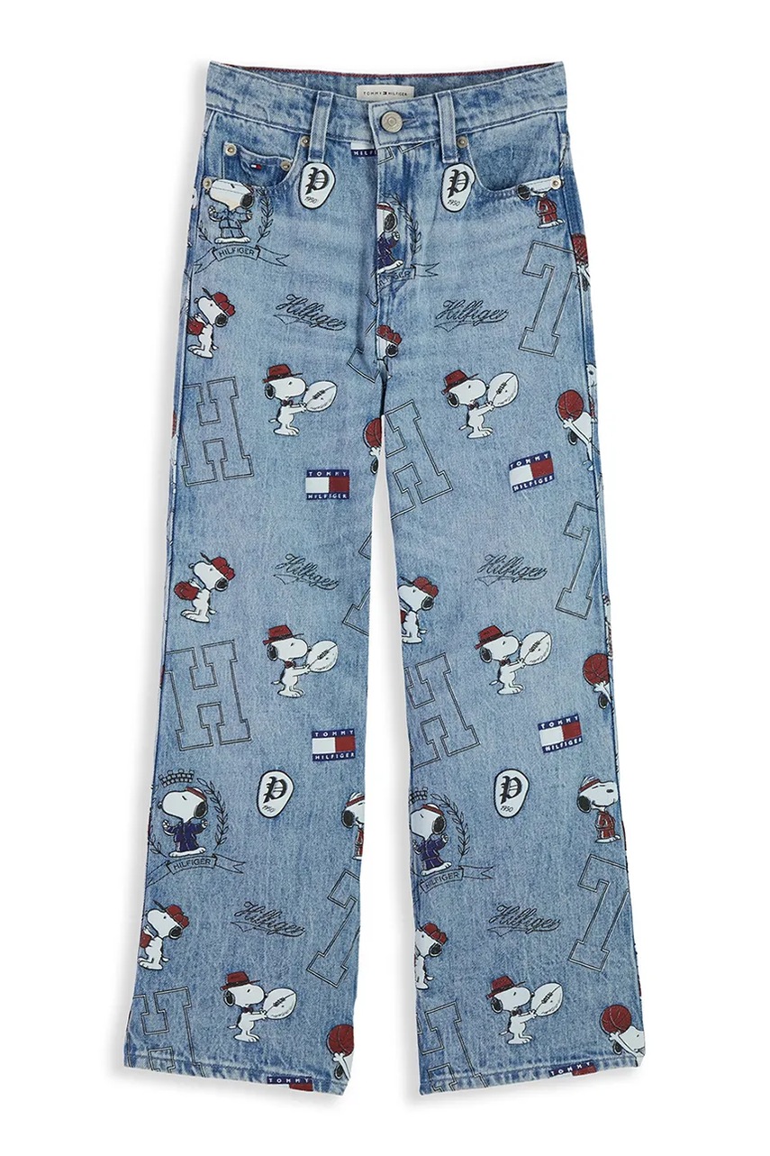 Tommy Hilfiger  дънки wide leg за деца x Peanuts