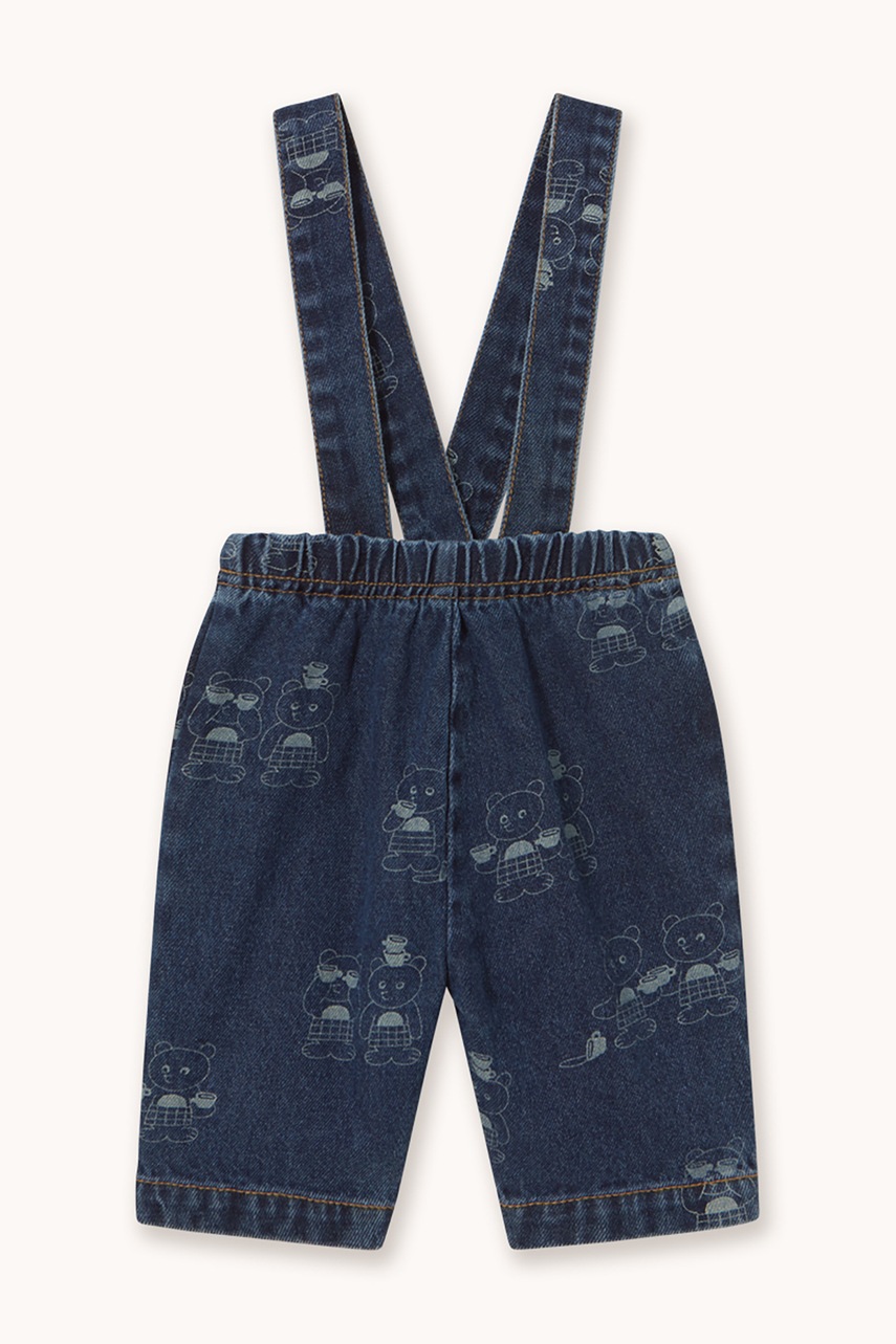 Tinycottons  дънков гащеризон за бебе TINY TEA ROOM 2 BABY DENIM PANT