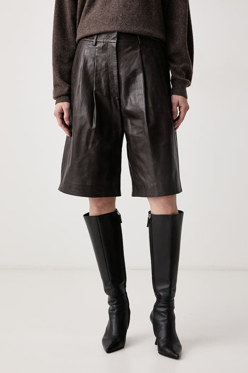 Weekend Max Mara  pantaloni scurți pentru femei din piele WKIPAGINE