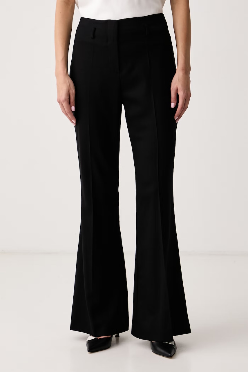 La Mania  pantaloni evazați flare pentru femei din lână NOTTE