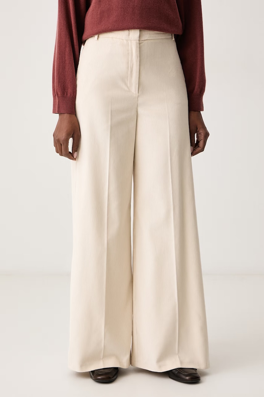 Max&Co.  pantaloni wide leg pentru femei cu bumbac CANE
