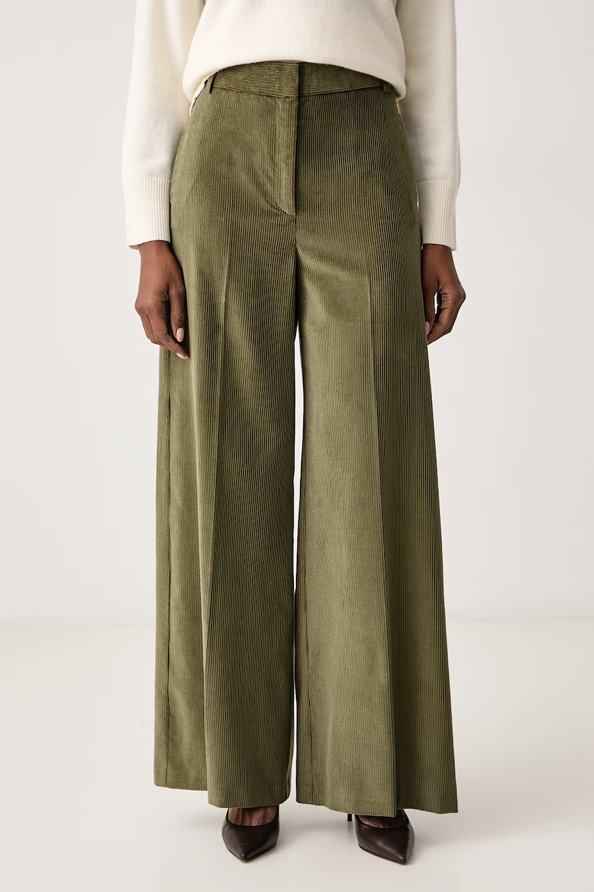 Max&Co.  pantaloni wide leg pentru femei cu bumbac CANE
