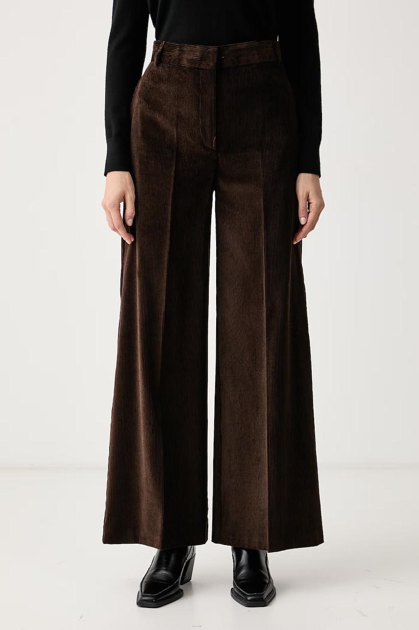 Max&Co. παντελόνι wide leg γυναικείο με βαμβάκι CANE
