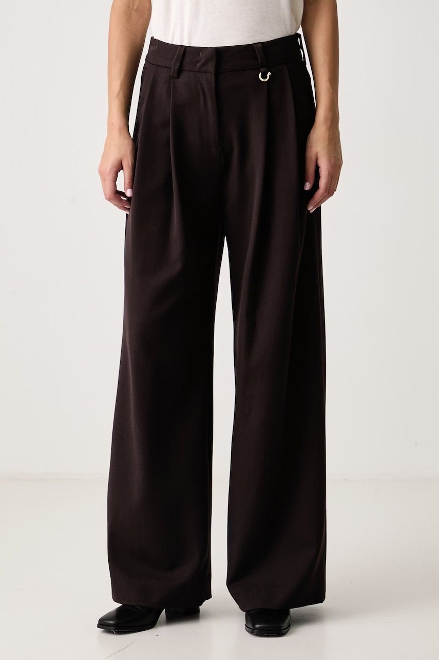 Imagine produs: Just Cavalli pantaloni wide leg pentru femei cu vâscoză