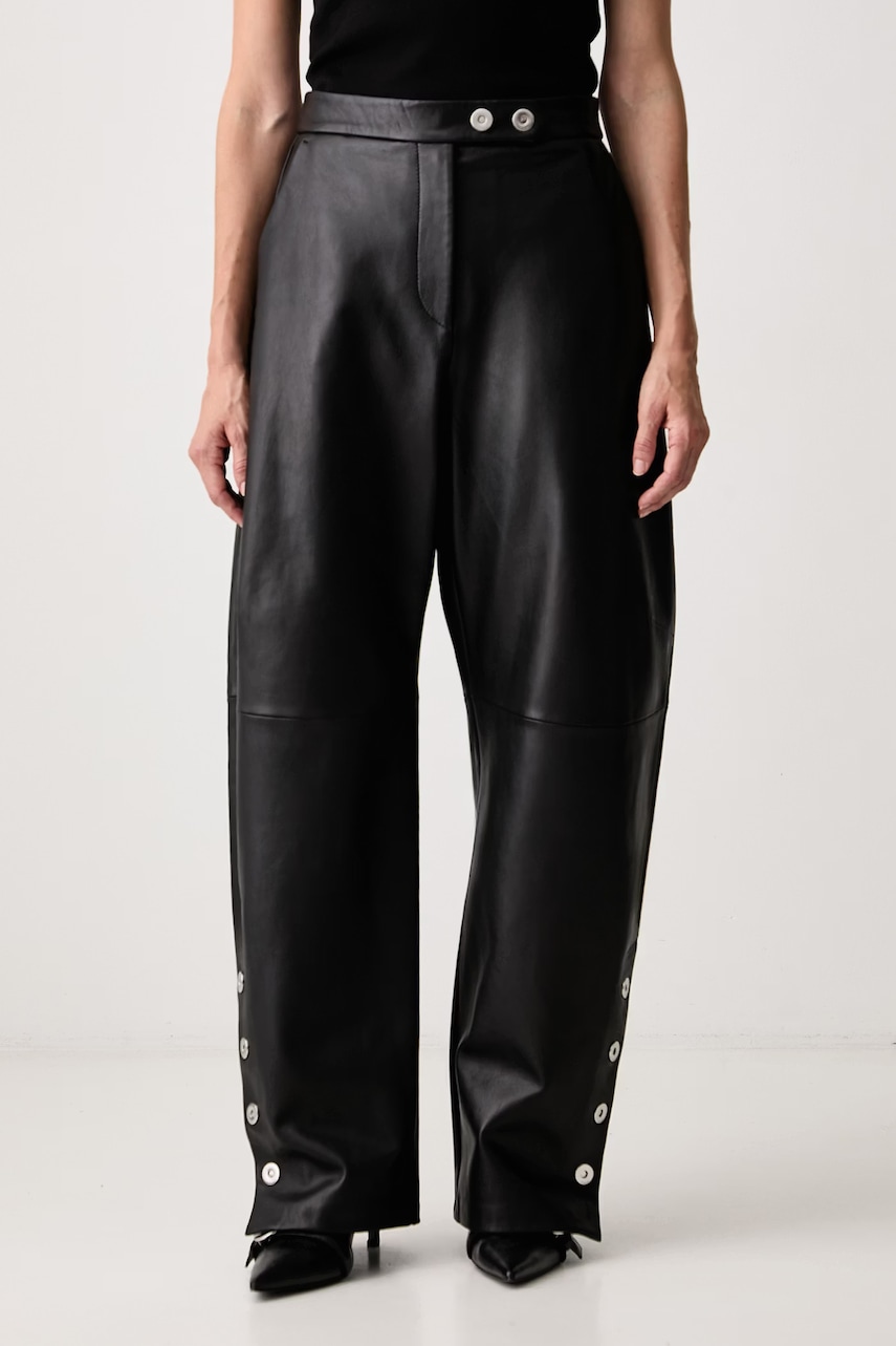Sportmax  Cinepresa pantaloni din piele pentru femei