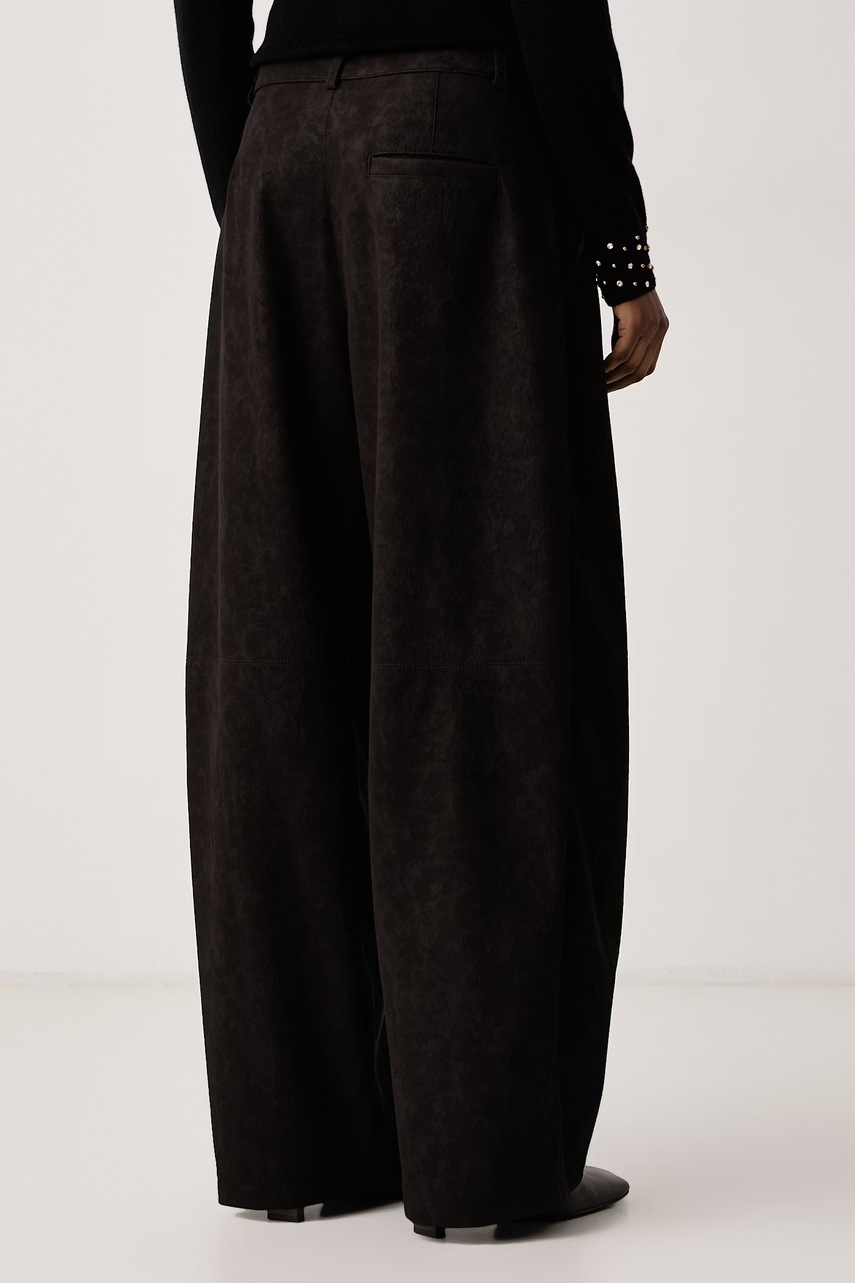 Pinko Pinko παντελόνι wide leg γυναικείο από συνθετικό δέρμα - 3