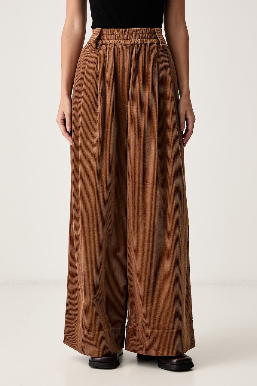 Essentiel Antwerp παντελόνι wide leg γυναικείο κοτλέ Kitch