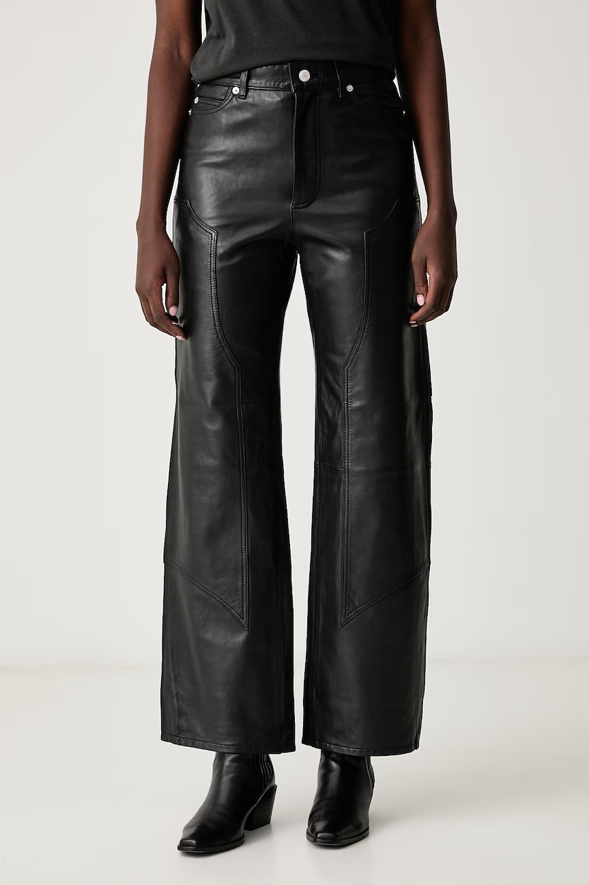 Zadig&Voltaire  pantaloni straight pentru femei din piele PERYA
