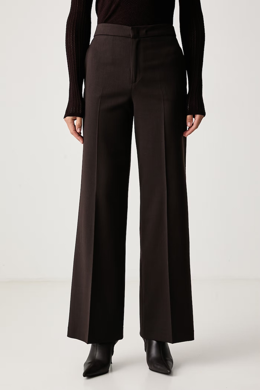 Imagine produs: Twinset pantaloni straight pentru femei cu amestec de lână