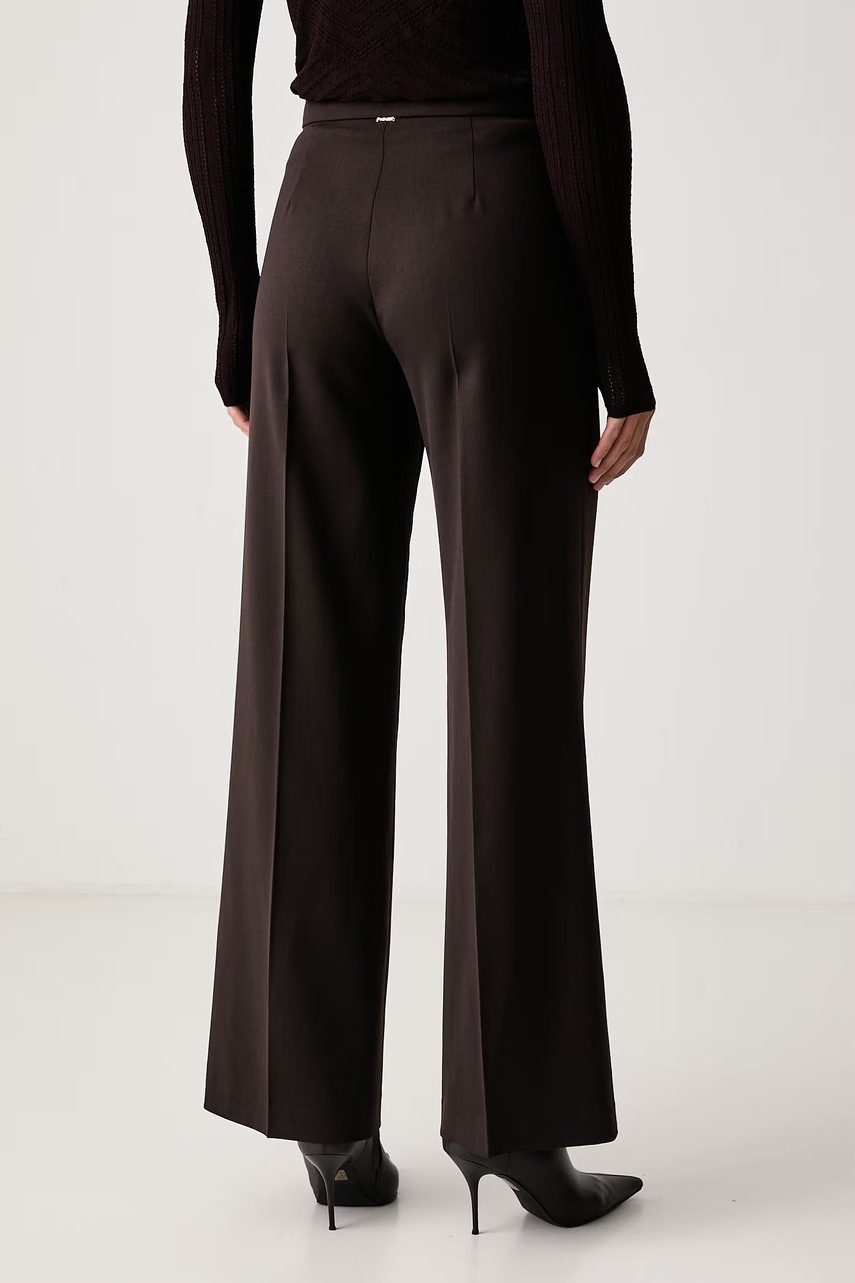 Twinset Twinset παντελόνι ίσιο γυναικείο με πρόσμιξη μαλλιού - 3