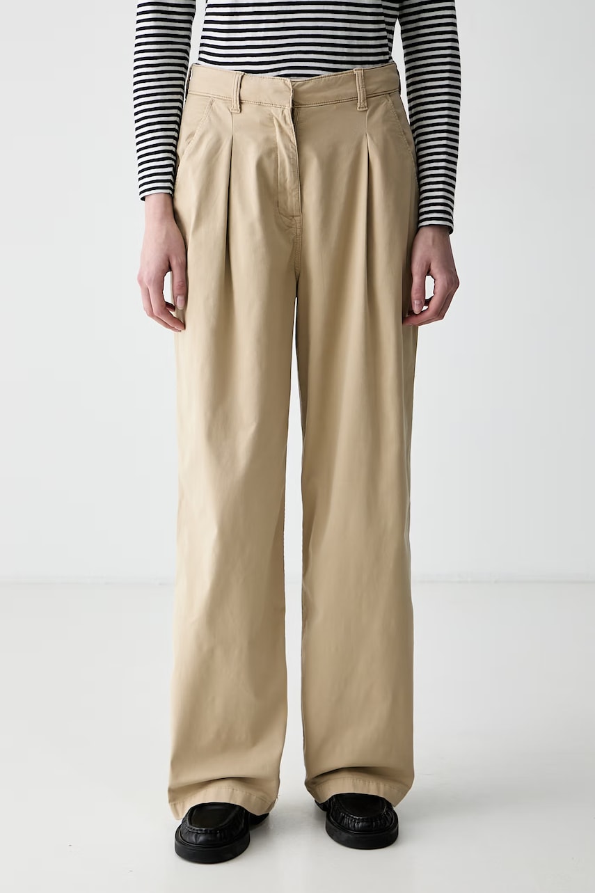 Tommy Jeans παντελόνι wide leg γυναικείο με βαμβάκι
