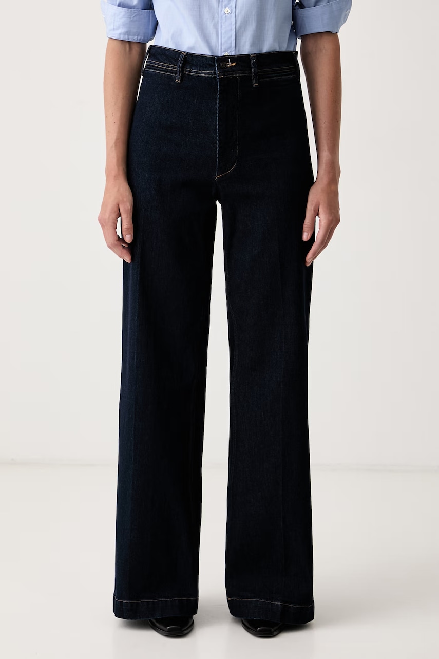 Polo Ralph Lauren jeansy wide leg damskie granatowe 211B17119