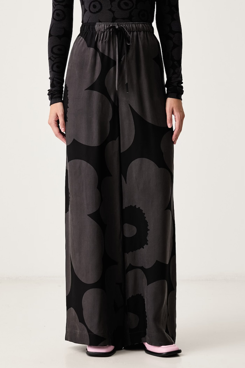 Marimekko  nohavice wide leg dámske s lyocellom
