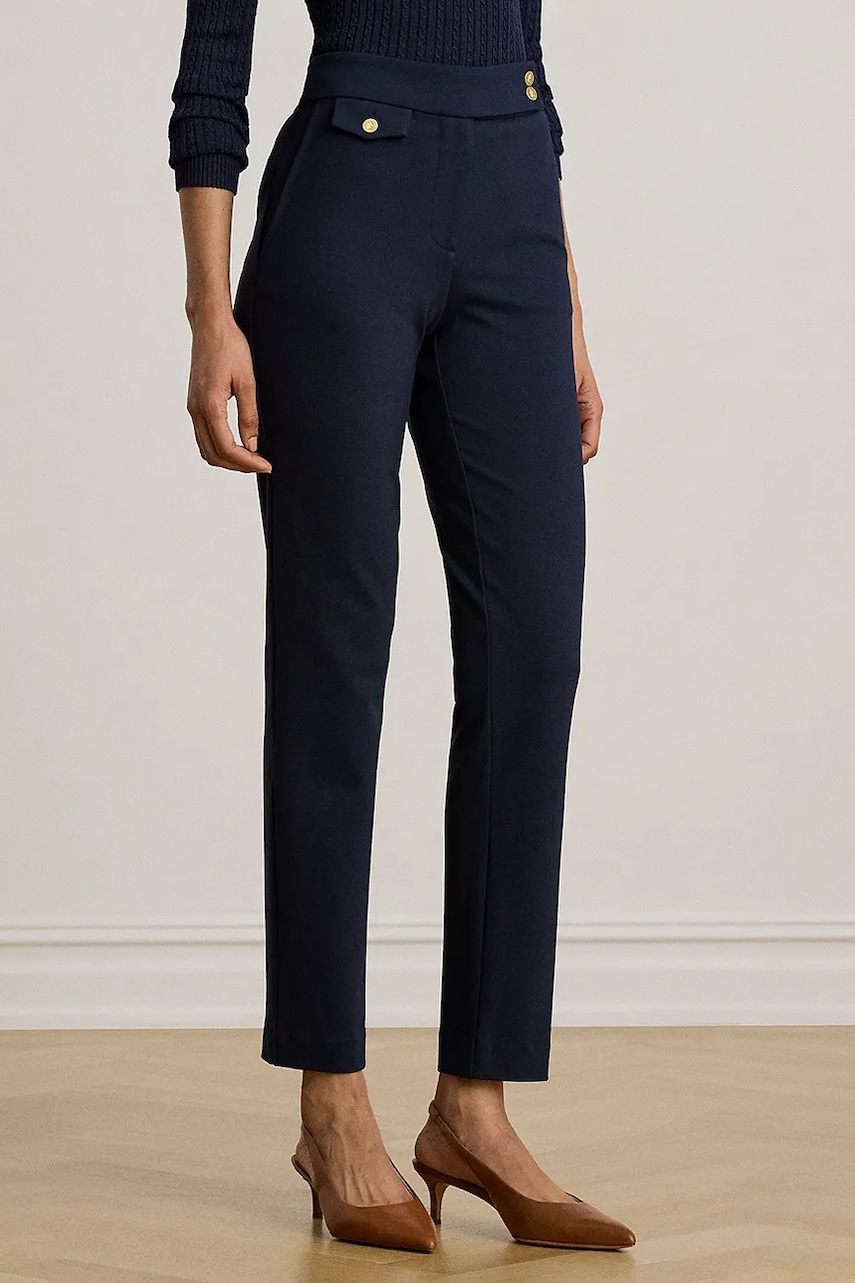 Lauren Ralph Lauren spodnie slim fit damskie z wiskozą