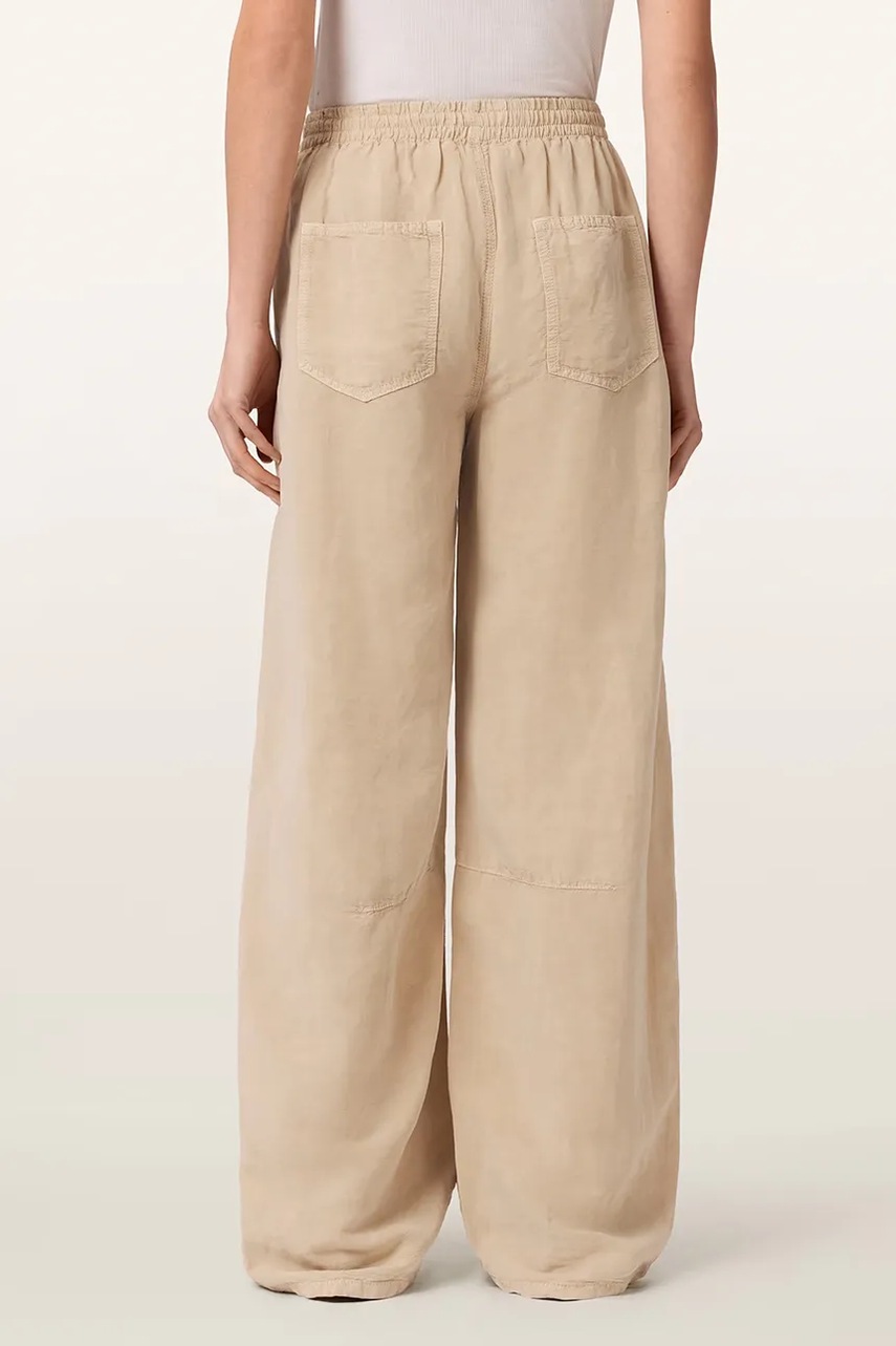 AllSaints παντελόνι wide leg γυναικείο με πρόσμιξη λινού JETT