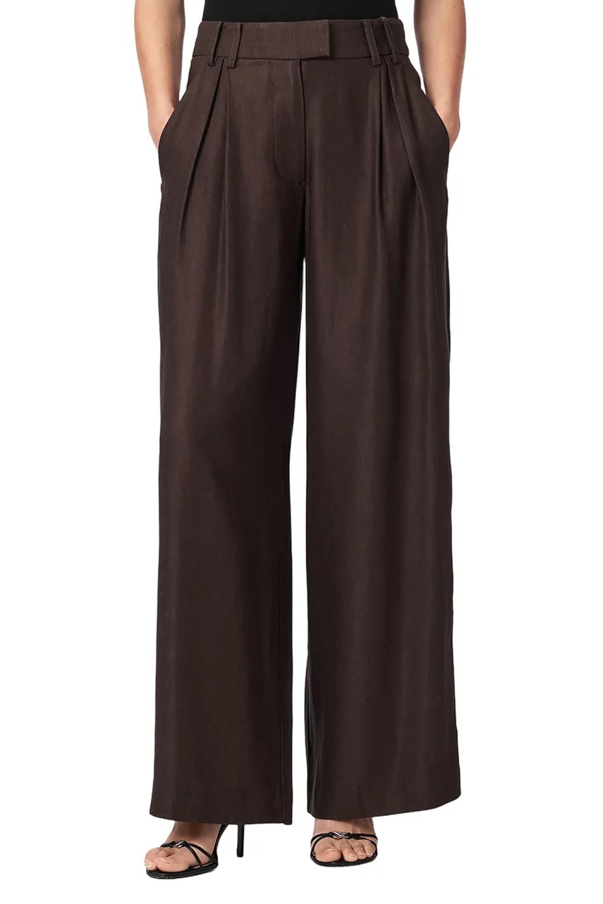 AllSaints παντελόνι wide leg γυναικείο με λινό CHARLEY
