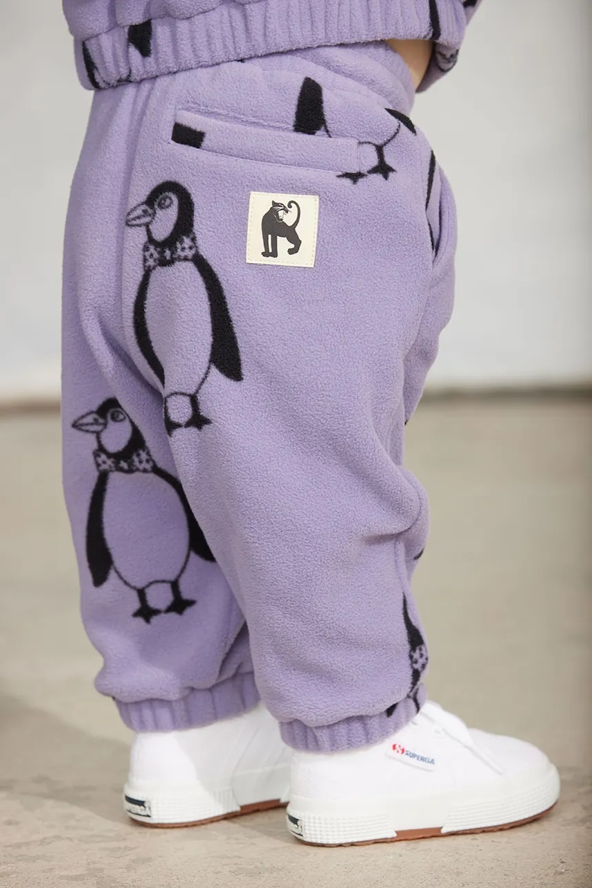 Mini Rodini pantaloni joggers pentru copii din polar Penguin