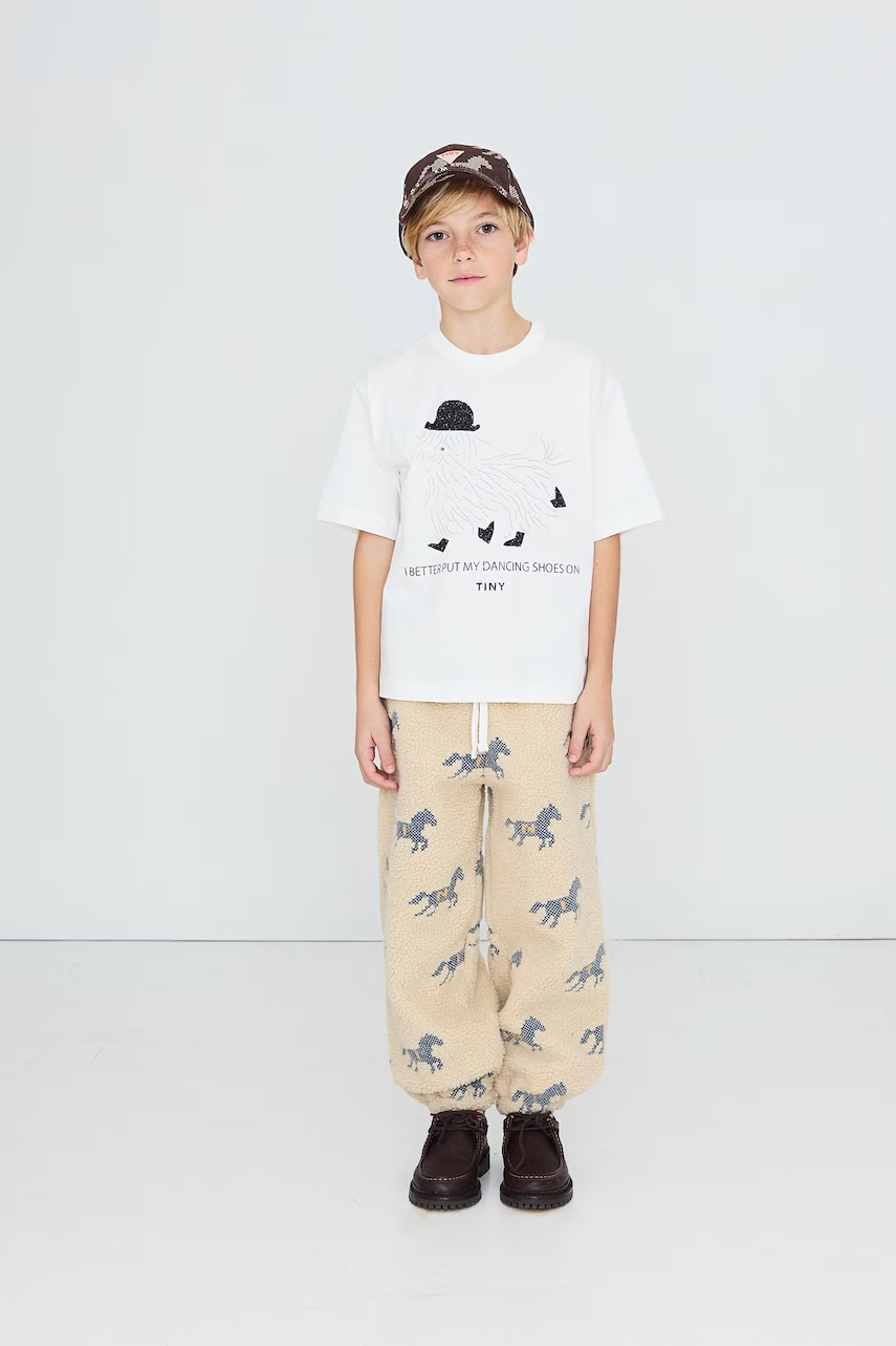 Tinycottons donji dio trenirke za djecu s flisom HORSES SHERPA SWEATPANT