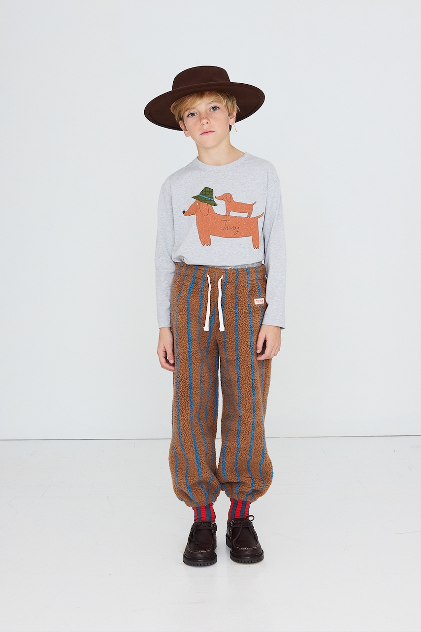 Tinycottons donji dio trenirke za djecu s flisom LINES SHERPA SWEATPANT