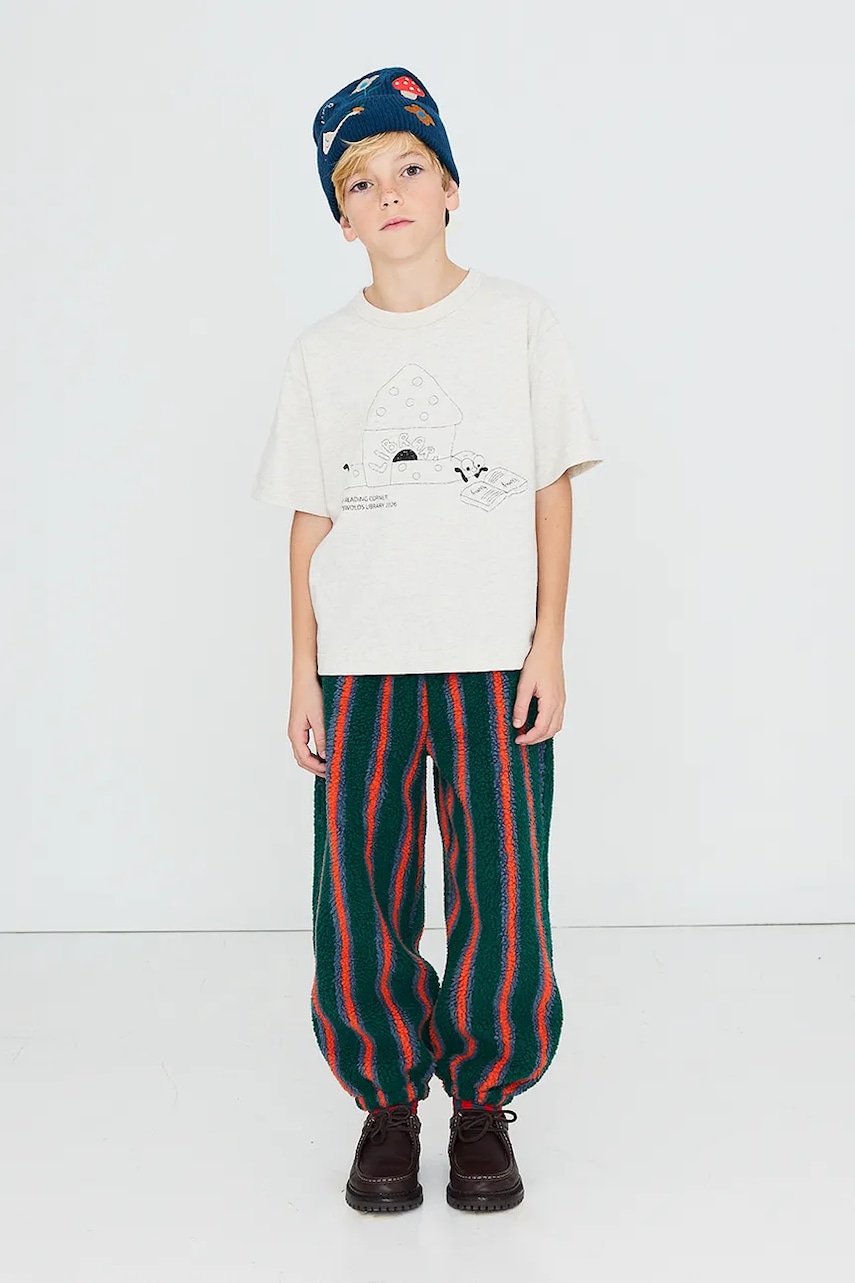 Tinycottons pantaloni de trening pentru copii din polar MULTICOLOR STRIPES SHERPA SWEATPANT