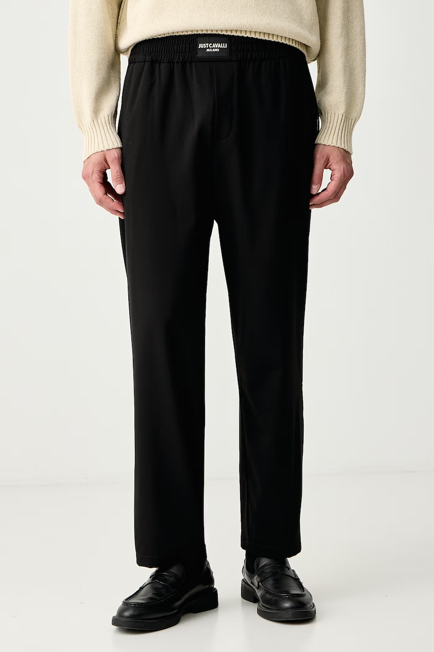 Just Cavalli pantaloni straight pentru bărbați cu amestec de lână