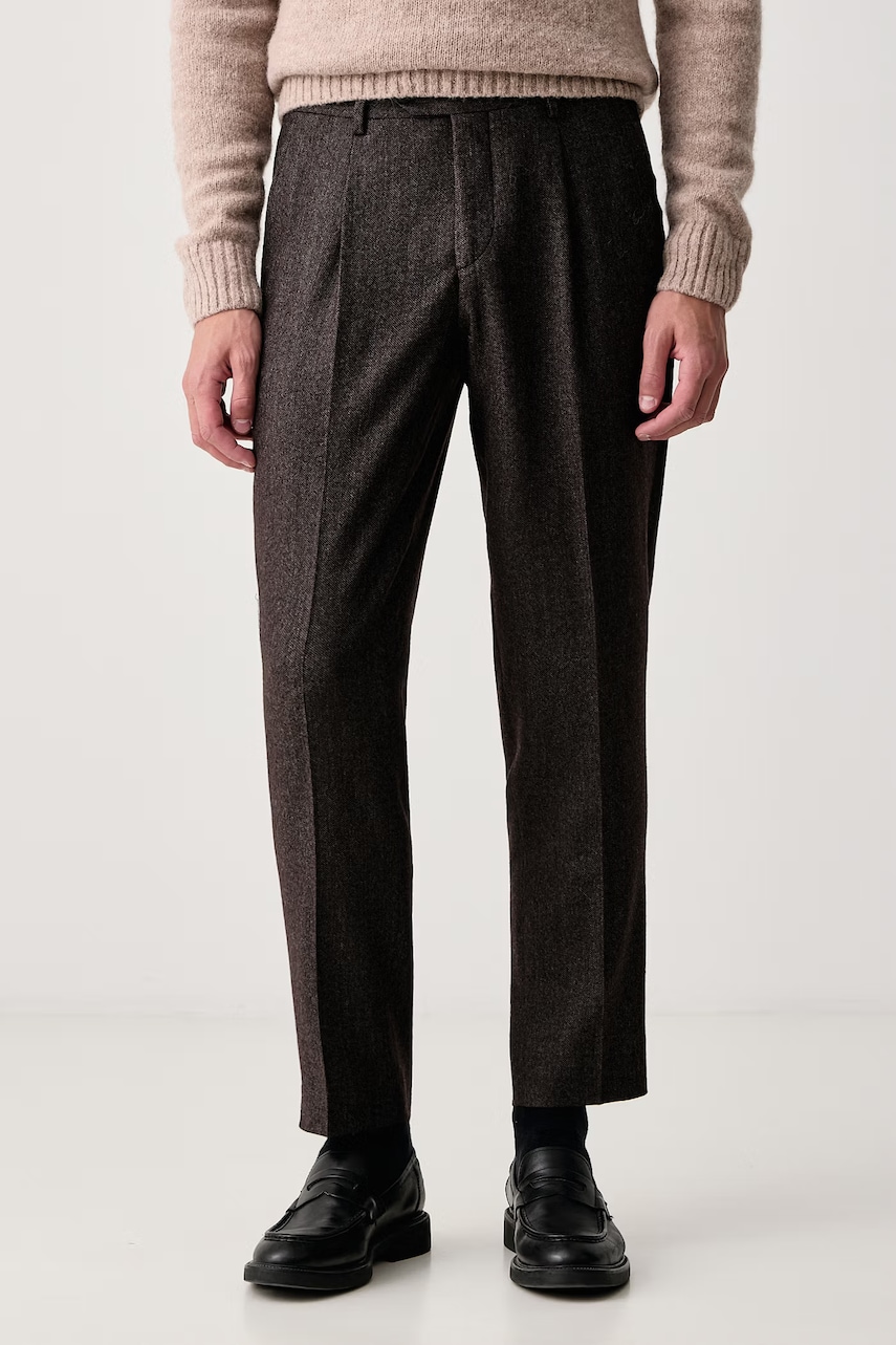 Barbour pantaloni slim fit pentru bărbați cu lână Carlton