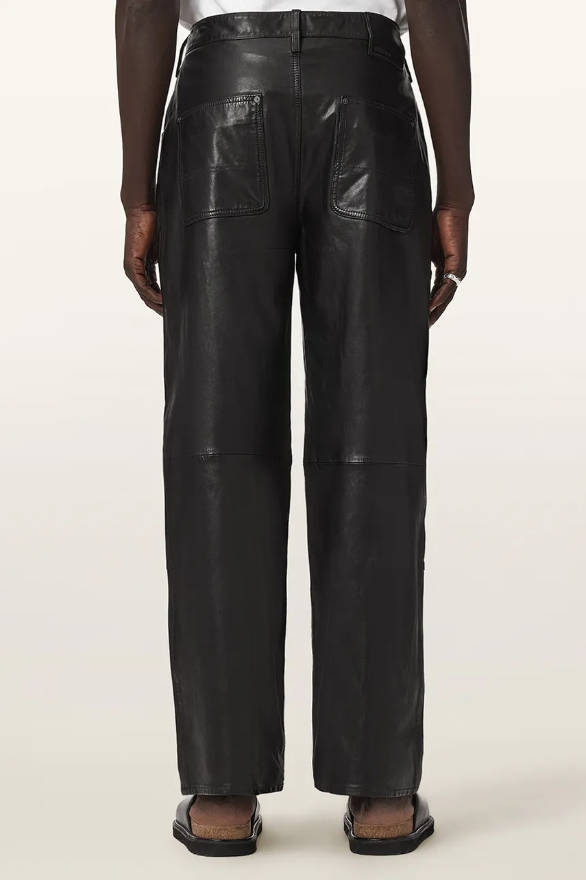 AllSaints  панталон мъжки от кожа CARVER